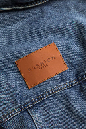 Jade | Patchwork-jack met denim- en nylon-elementen – Casual en uniek