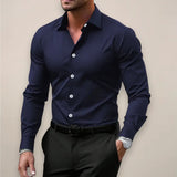 Heren Overhemd Slim Fit Stretch Zakelijk Elegant
