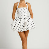 Mini Jurk Dames - Halter Neck met Volumineuze Bolrok | Chique