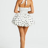 Mini Jurk Dames - Halter Neck met Volumineuze Bolrok | Chique
