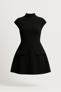 Mini Jurk Dames - Opstaande Kraag met A-lijn Silhouet | Chique