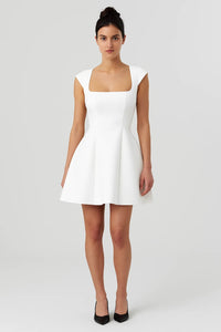 Witte Elegante Skater Mini Jurk