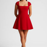 Witte Elegante Skater Mini Jurk