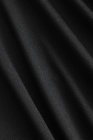 Valeria | Elegante Zwarte Lange Mouwen Mini-jurk – Figuuraccentuerende Pasvorm met Drapering & Rozen Detail