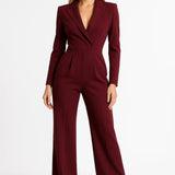 ZAAN Original | Luxe Blazer Jumpsuit met V-hals en Wide-leg Pasvorm