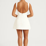 Dames Mouwloze Mini Jurk Met Open Rug