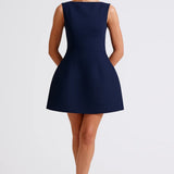 Dames Mouwloze Mini Jurk Met Open Rug