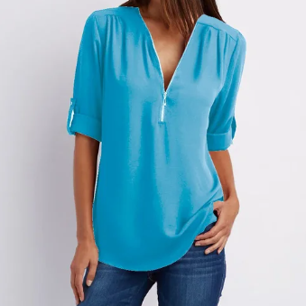 Casual™ Blouse | Ritssluiting en Comfortabel | Voor Elke Gelegenheid