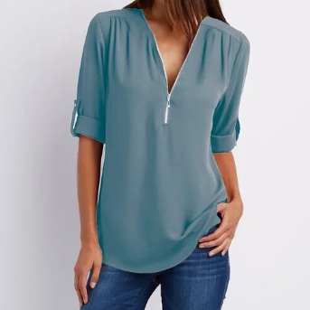 Casual™ Blouse | Ritssluiting en Comfortabel | Voor Elke Gelegenheid