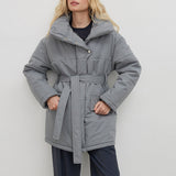 Heleen™ Elegante Gewatteerde Jas met Tailleband