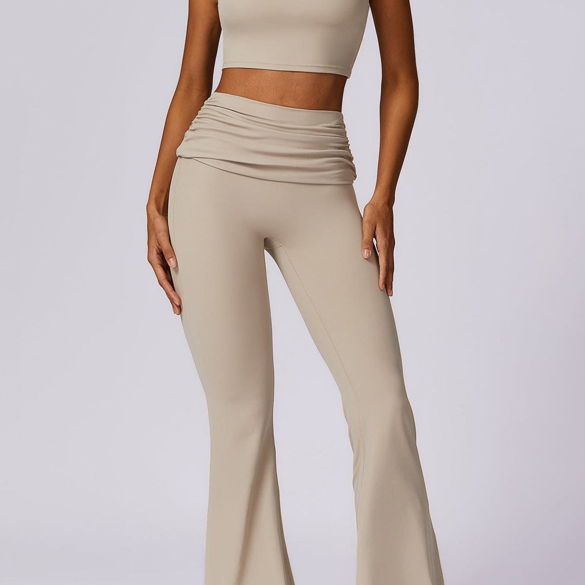 Elvira | Hoge Taille Leggings met Gerimpelde Tailleband