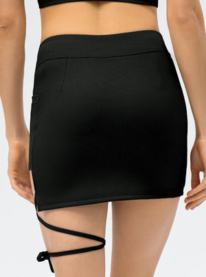 Selina | Sportieve Minirok met Vetersluiting