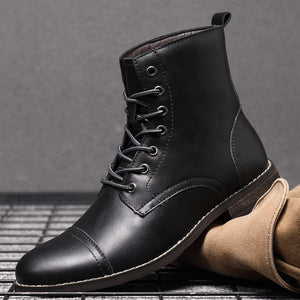 Klassieke™ Leren Herenboots met Vetersluiting