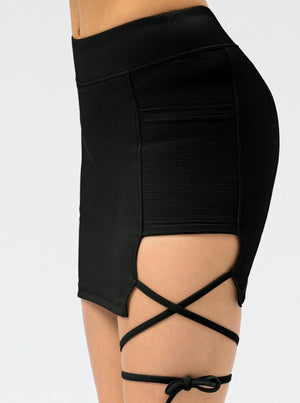 Selina | Sportieve Minirok met Vetersluiting
