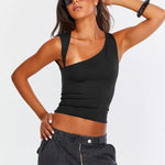 Odilia | Chic Eén-Schouder Uitsnede Tanktop