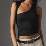 Odilia | Chic Eén-Schouder Uitsnede Tanktop
