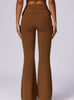 Hoge taille flared broek in mokka-bruin