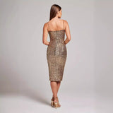 Adele| Glanzend Midi-Jurk met Rits