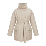 Heleen™ Elegante Gewatteerde Jas met Tailleband