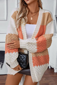 Gebreide™ Gestreepte Cardigan | Acryl | Kleurrijk en Gezellig