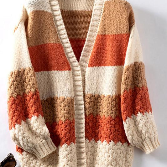 Gebreide™ Gestreepte Cardigan | Acryl | Kleurrijk en Gezellig