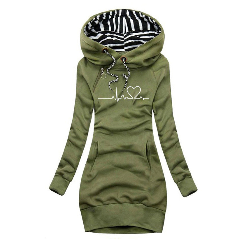 Carolien™  Winterwarmer Hoodie-Kleid mit Hundemotiv