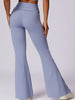 Liana | Lichtblauwe High-Waist Flare Leggings met Vouwband