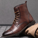 Hugo™ Klassieke Leren Herenboots met Vetersluiting