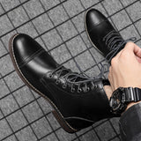 Hugo™ Klassieke Leren Herenboots met Vetersluiting
