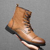 Hugo™ Klassieke Leren Herenboots met Vetersluiting