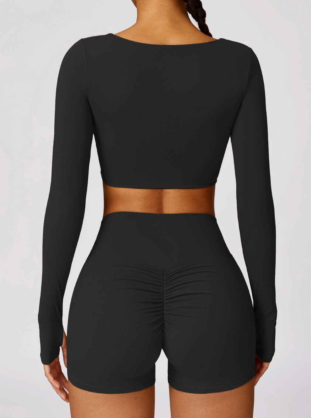 Livia | Langarm-Crop-Top met Twist-Detail
