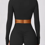 Livia | Langarm-Crop-Top met Twist-Detail