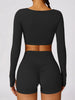 Livia | Langarm-Crop-Top met Twist-Detail