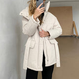 Heleen™ Elegante Gewatteerde Jas met Tailleband