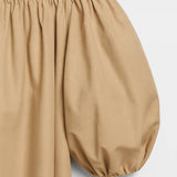 Beige Off Shoulder Mini Jurk