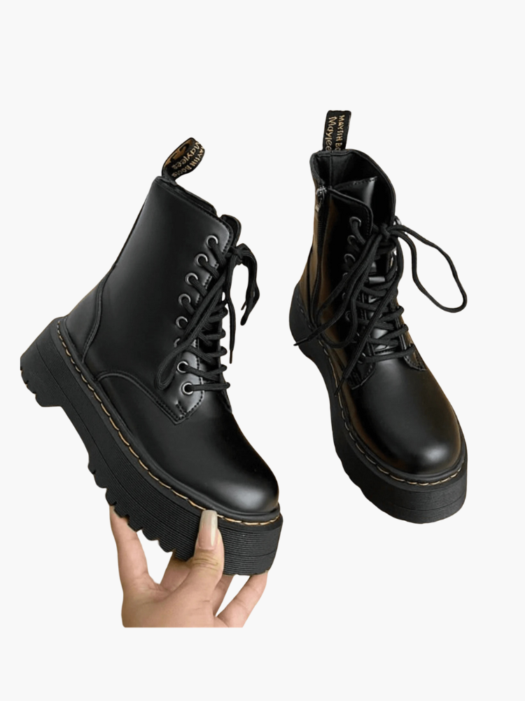 Eline | Elegante Plateauboots van Leer – Stijlvolle Schoenen met Comfort