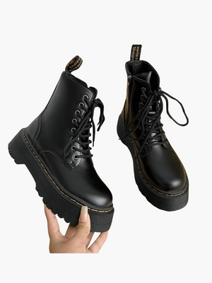 Eline | Elegante Plateauboots van Leer – Stijlvolle Schoenen met Comfort