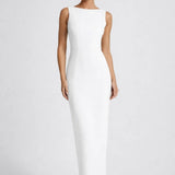 Witte Elegante Maxi Jurk met Open Rug