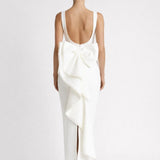 Witte Elegante Maxi Jurk met Open Rug