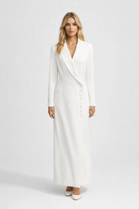Maxi Jurk Dames - Blazer Stijl met Lange Mouwen | Chique
