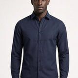 Heren Slim Fit Overhemd met Lange Mouwen en Stretch