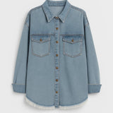 Denim Blouse met Borstzakken en Casual Pasvorm