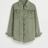 Denim Blouse met Borstzakken en Casual Pasvorm