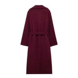 Leona | Classy burgundy lange winterjas