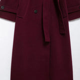 Leona | Classy burgundy lange winterjas