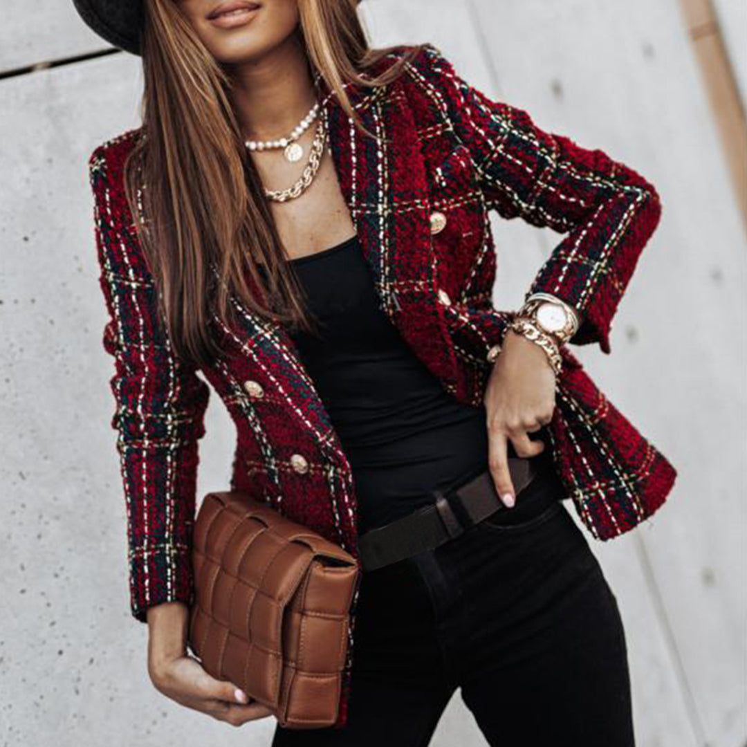 Georgiana™ Geruite Damesblazer