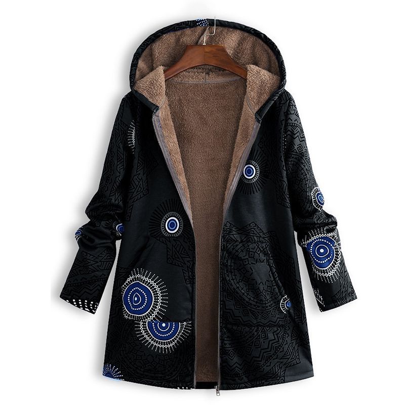 Myrthe™ Warme Fleece Jas met Boho Print