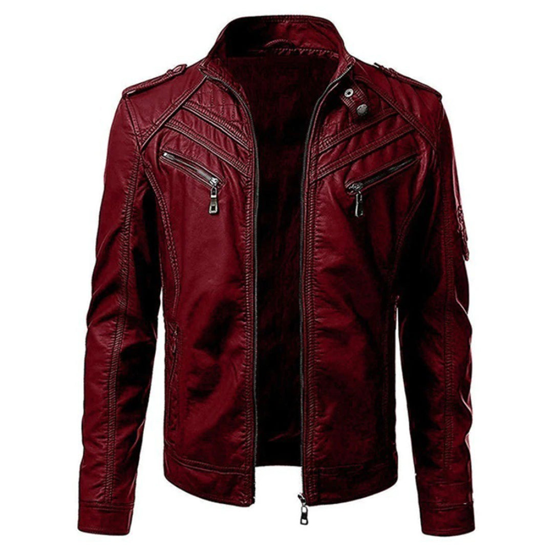 Boudewijn™ Heren Bikerjack van Imitatieleer