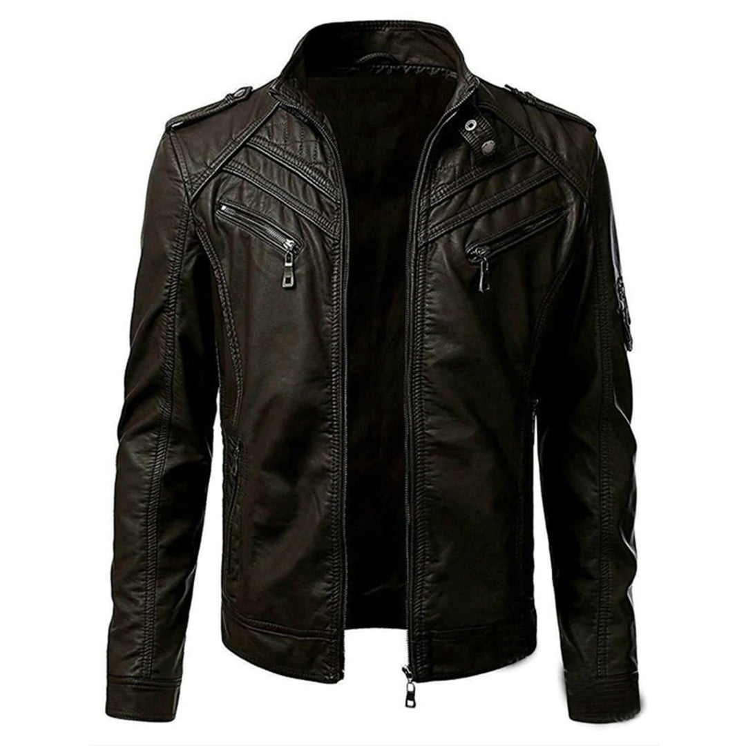 Boudewijn™ Heren Bikerjack van Imitatieleer