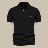 Heren Polo Fijn Gebreid Korte Mouw Elegant
